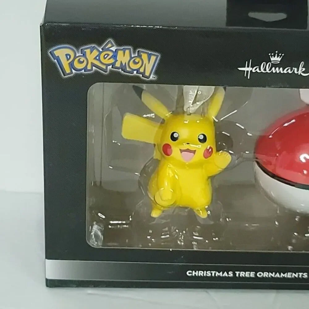 Pokemon Christmas Tree Decorative Ornaments Pikachu & Pokeball Hallmark NEW